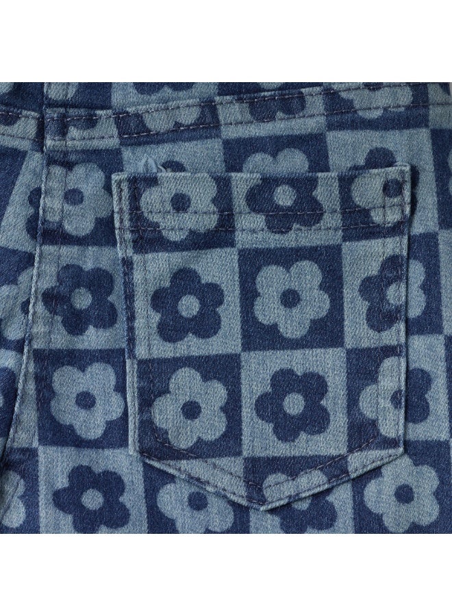 MARWAN Girls All Over Print Long Pants with Contrast Waist Belt - Image 5